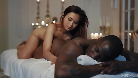 Sexy brunette hair shows off her sexy body