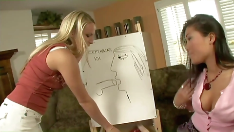 Short haired slut and masturbation by her boyfriend